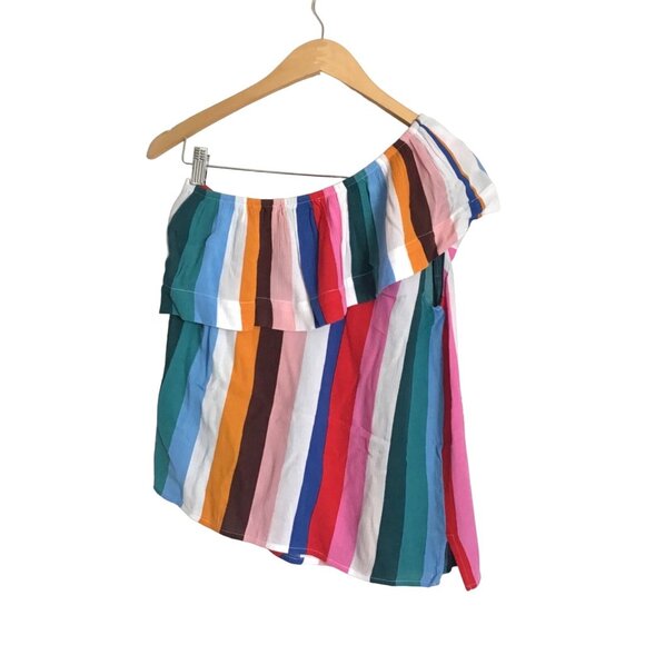 GIBSON- WOMENS MULTI COLOR COLD SHOULDER TOP SIZE SMALL - Picture 4 of 8